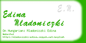 edina mladoniczki business card